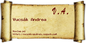 Vucsák Andrea névjegykártya